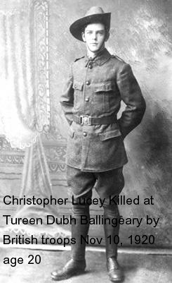 Christopher Lucey, Killed Nov 1920, age 22