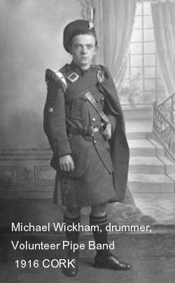 Michael Wickham, drummer, Volunteer Pipe Band - 1916 CORK