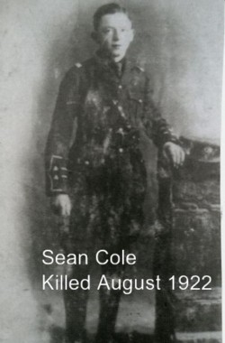 Sean Cole, Killed August 1922